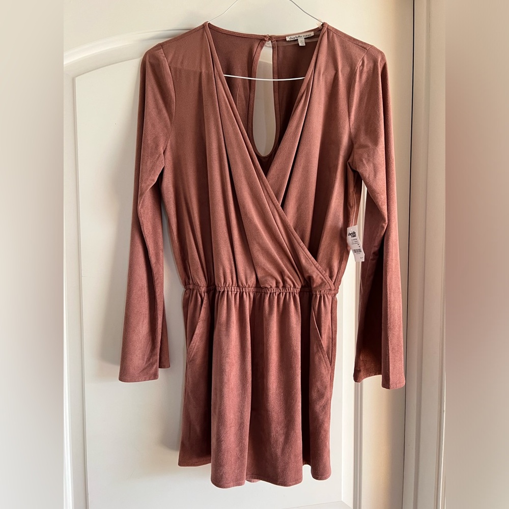 Charlotte Russe medium pink romper never worn new with tags